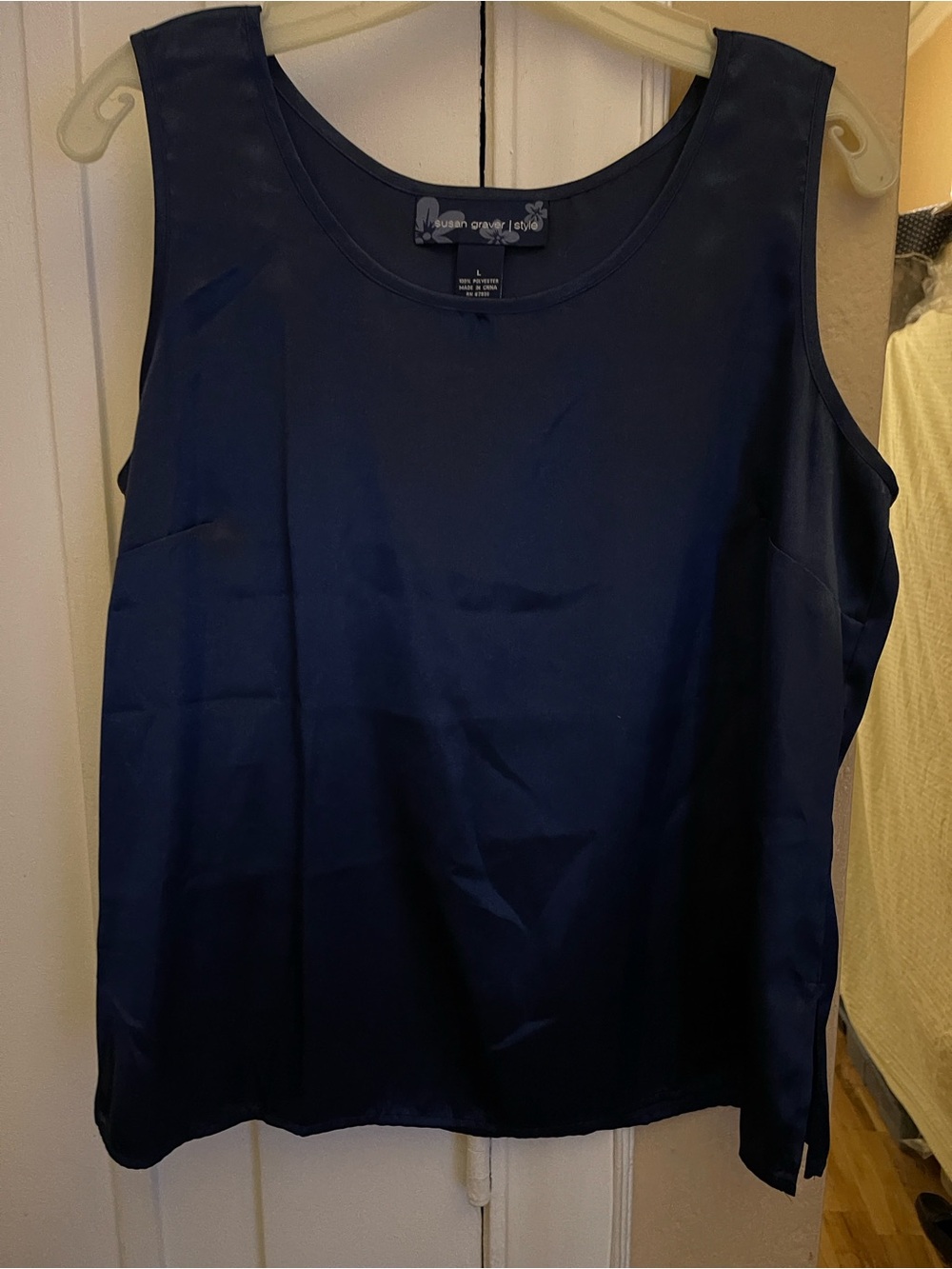 Susan Graver Deep Navy polyester Sleeveless Shell (NWOT)